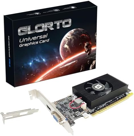 GeForce GT 610 2G DDR3 Low Profile Graphics Card, PCI Express 1.1 x16, HDMI/VGA, Entry Level GPU for PC, SFF and HTPC, Compatible with Win11 by GLORTO