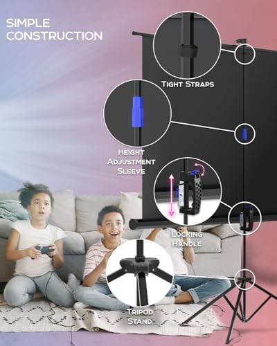 Projector Screen with Stand 84 inch 16:9 for Movies & Presentations - Image 4