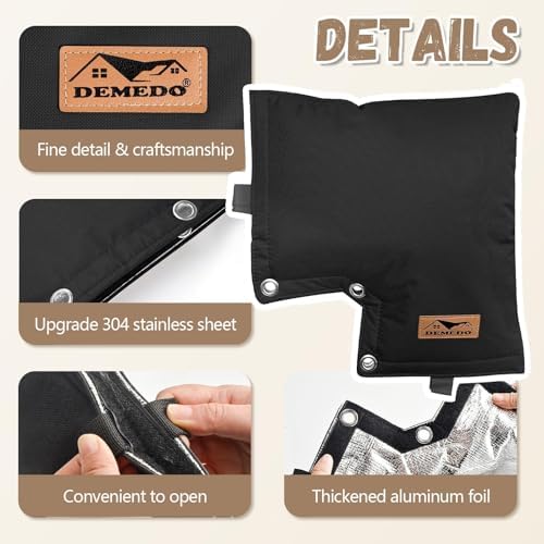 Backflow Cover, Backflow Preventers Protection, Pressure Vacuum Breaker Cover for Winter, Insulated Cover Pouch for Irrigation Backflow Valve, Sprinkler Valves Cover in Snow or Sun Exposure – Black - Image 5
