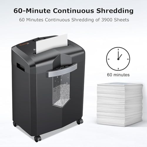Bonsaii 12-Sheet Micro Cut Shredder, P-4 Security Level, Shreds Paper, CD, Credit Card, Mail, Staple & Clip - 60 Min Continuous Use, Jam-Proof System, 4.2 Gal Pullout Bin - Image 2