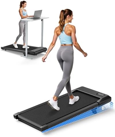 Superun Under Desk Walking Pad with 6% Incline, 3 in 1 Portable Treadmill by SUPERUN