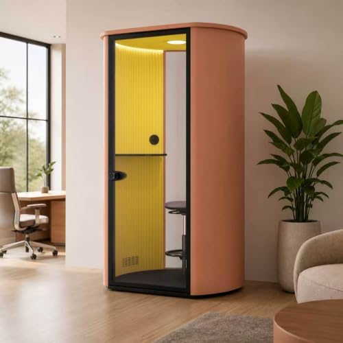 Soundproof Booth with 1 Person Single Work Pod (Yellow) by Unknown