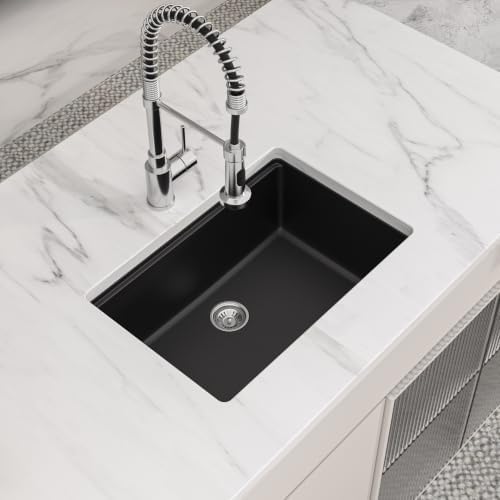Logmey 28 Inch Black Granite Composite Sink - Image 3