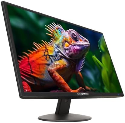 Sceptre 24-inch Prime Monitor Thin 1080p LED Monitor 99% sRGB 2X HDMI VGA Build-in Speakers, Machine Black (E248W-19203R 2025 Series) by SceptreInc