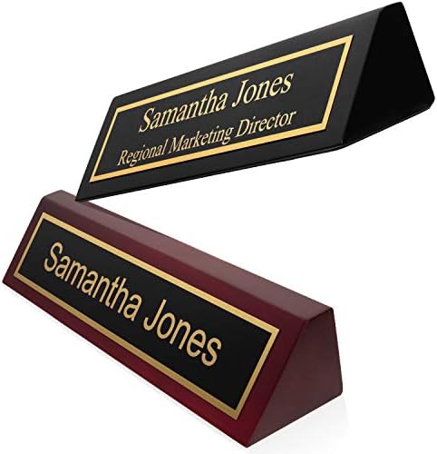 Providence Engraving Custom Wooden Desk Wedge Engraved Name Plate - Image 6