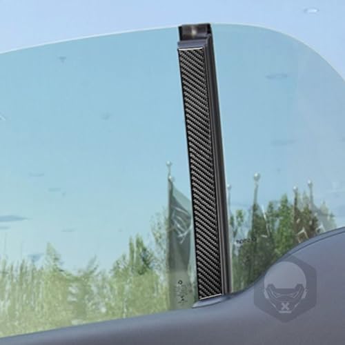 Car Inside Window Pillar B-Pillar Panel Decorative Strip Cover Sticker Real 3K Black Carbon Fiber Trim Compatible with Benz Smart 2016 2017 2018 2019 2020 2021 Auto Interior Accessories - Image 3