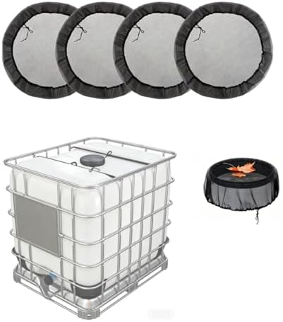 4Pcs IBC Mesh Cover for 275 Gallon IBC Tote 11.8" Rainwater Filter Screen by TiTigerella