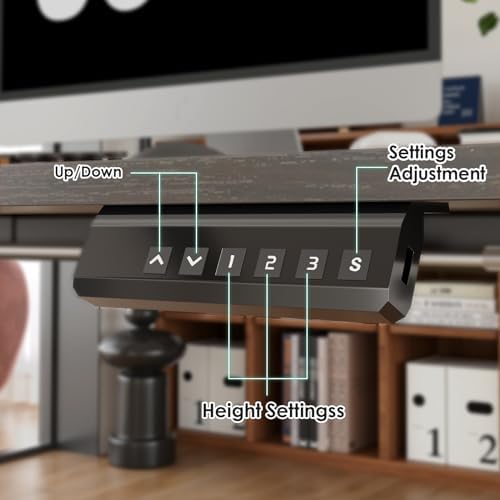 STARY Electric Standing Desk Adjustable Height Sit Stand Home Office Desk with Splice Board - Image 6