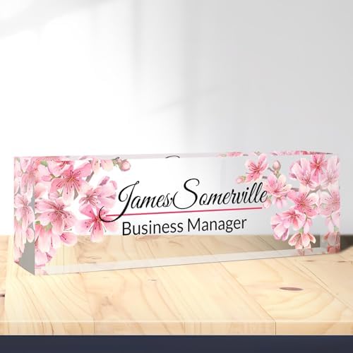 Desk Name Plate Personalized, Custom Name Plate for Desk, Acrylic Desktop Accessories, Office Gift & Decor for Women Men, Teacher Nurse Boss Employee Appreciation Gifts by PersonalizedGifts