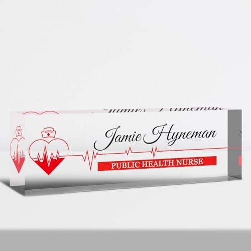 Desk Name Plate Personalized, Custom Name Plate for Desk, Acrylic Desktop Accessories, Office Gift & Decor for Women Men, Teacher Nurse Boss Employee Appreciation Gifts by PersonalizedGifts