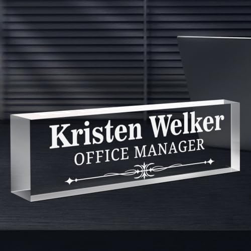 Custom Engraved Name Plate for Desk, Acrylic Desk Name Plate Personalized by Spricoz