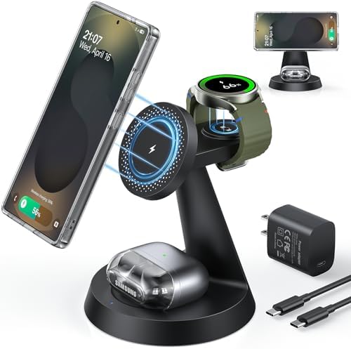 Meifigno Magnetic Wireless Charger for Samsung S26 Ultra/Galaxy Watch8/Buds by Meifigno