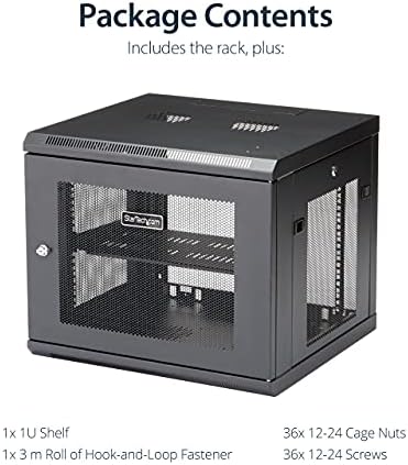 StarTech 9U Wall-Mount Cabinet, 19in, 4-Post, 18.9in Deep (RK920WALM) - Image 5