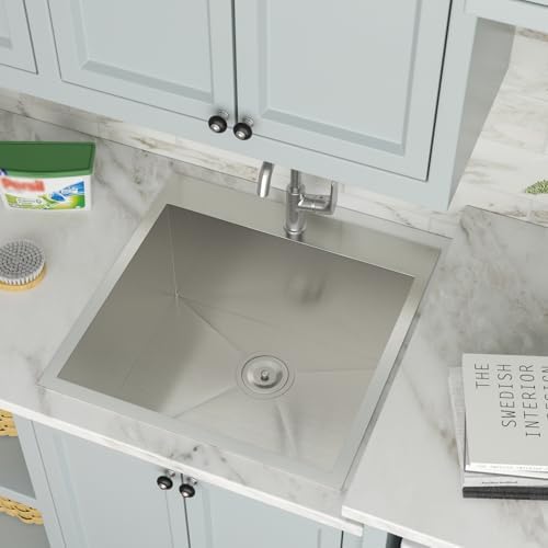 25 Inch Stainless Steel Drop In Laundry Utility Sink - Image 4