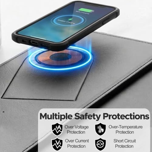 15W Magnetic Charging Mouse Pad with Foldable Ergonomic Tilt Phone Stand - Image 4