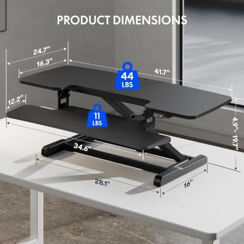 FLEXISPOT 42" Electric Standing Desk Converter, Black - Image 2