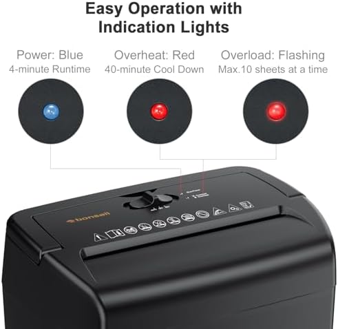 Bonsaii 10-Sheet Heavy Duty Cross Cut Paper Shredder for Home Office - Image 7