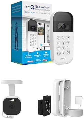 myQ Smart Garage Starter Kit: Garage Door Video Keypad + Wired Power Adapter Kit + Wi-Fi Plug-in 2K Camera, Custom PIN Codes, Wide-Angle Lens, Night Vision, 2-Way Audio, Motion Alerts and App Control by Chamberlain%7CmyQ