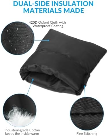 4Pack Outdoor Faucet Covers for Winter, 8.3" H x 6.7" W Outside Hose Bib Covers Protector Spigot Covers Insulated Winter Waterproof Freeze Protection Pipe Covers Socks Protector - Image 7