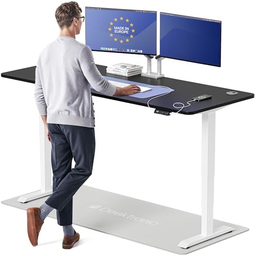 Desktronic HomePro Standing Desk 80x30 — Made in Europe, Ergonomic Sit Stand Home Office Desk, Electric Height Adjustable, Dual Motor, USB & USB-C Charging, Wobble-Free, Touchscreen, 3 Memory Presets by Desktronic
