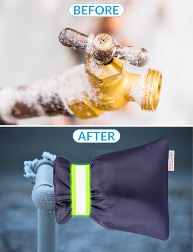 4Pack Outdoor Faucet Covers for Winter, 8.3" H x 6.7" W Outside Hose Bib Covers Protector Spigot Covers Insulated Winter Waterproof Freeze Protection Pipe Covers Socks Protector - Image 4