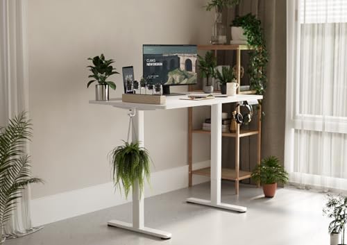 Claiks Electric Height Adjustable Standing Desk, 35x20 Inch, White - Image 2
