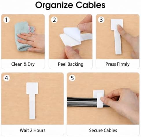 100 Pcs Cable Management Under Desk, Cable Ties, Cord Organizer Straps - Image 7