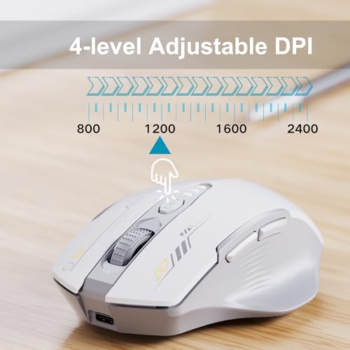 Uineer Bluetooth Mouse, Tri-Mode Wireless, Rechargeable, 3-Device Switch - Image 4