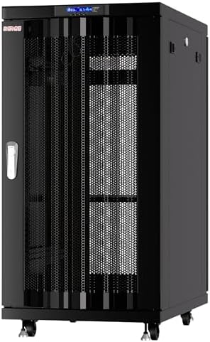22U Server Rack Cabinet, 39” Deep 19” Floor Standing Network Enclosure, 1600 lb Capacity, 35” Rail Depth, Mesh Doors, 4 Fans, PDU, Shelf & Mounting Hardware by SYSRACKS