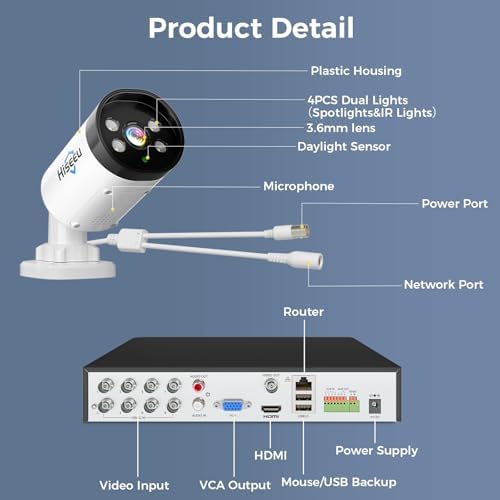 Hiseeu 4K Wired Security Camera System with 4PCS 8MP Cameras - Image 6