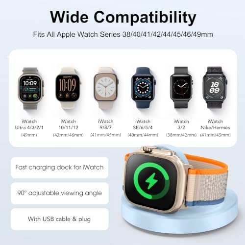 Upgraded for Apple Watch Charger,Portable Magnetic Fast Charging Dock - Image 4