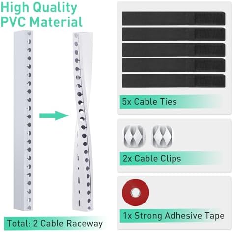 ENONCI Cable Raceway Kit 77in Under Desk Wire Cover Organizer 5-Pack - Image 3