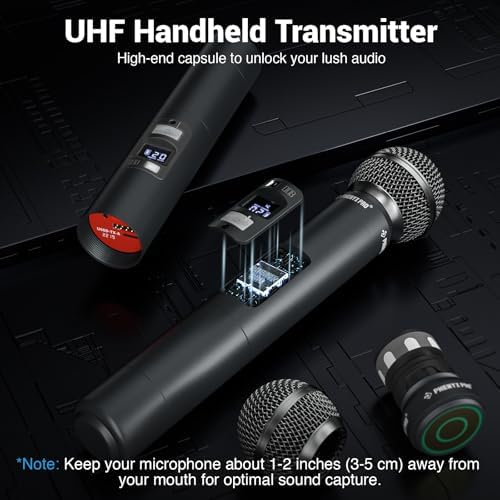 Phenyx Pro Dual UHF Auto Scan Handheld Wireless Microphone System PTU-71-2H - Image 5