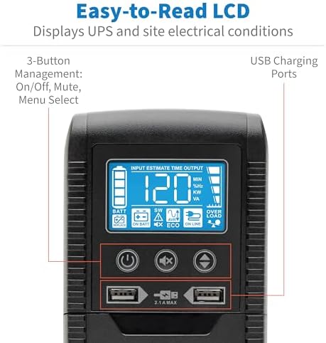 Eaton Tripp Lite ECO1500LCD 1500VA UPS 900W Battery Backup Surge Protector - Image 4