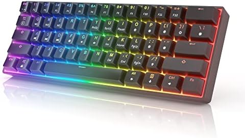 HK GAMING GK61 Mechanical Gaming Keyboard - 61 Keys Multi Color RGB Illuminated LED Backlit Wired Programmable for PC/Mac Gamer Tactile (Gateron Optical Brown) by HKGaming