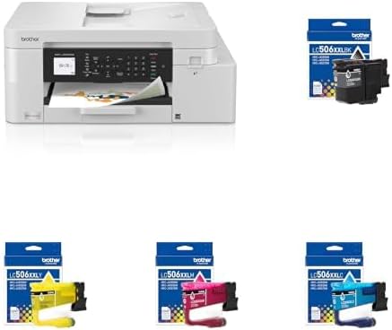 Brother INKvestment 4355 Wireless Color Inkjet All-in-One Printer (MFC-J4355DW) + Brother Genuine LC506XXL Series Super High Yield Black and Colors Ink Cartridges by Unknown