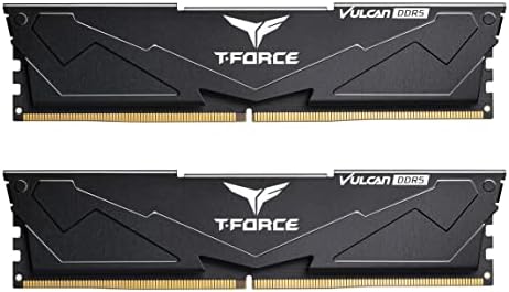 TEAMGROUP T-Force Vulcan DDR5 32GB (2x16GB) 6400MHz (PC5-51200) CL40 Desktop Memory Module Ram for 600 700 Series Chipset XMP 3.0 Black FLBD532G6400HC40BDC01 by TEAMGROUP