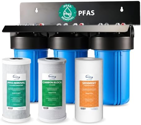 iSpring WGB31B-PF PFAS Whole House Water Filter System, 1" Inlet/Outlet by iSpring