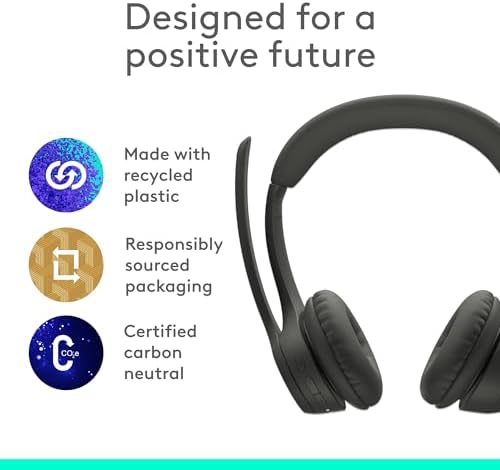 Logitech Zone 300 Wireless Bluetooth Headset with Noise-Canceling Microphone, Compatible with Windows, Mac, Chrome, Linux, iOS, iPadOS, Android – Graphite (Renewed) - Image 7