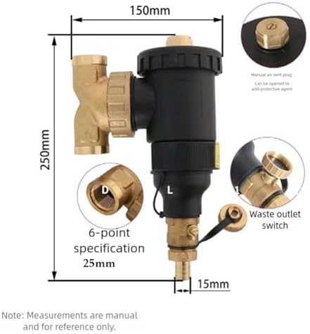 Magnetic Boiler Filter With Stainless Steel Mesh, Sludge And Scale Separator For Central Heating And HVAC Systems, Threaded Connection DN20-DN32(DN20/3/4 female) - Image 2
