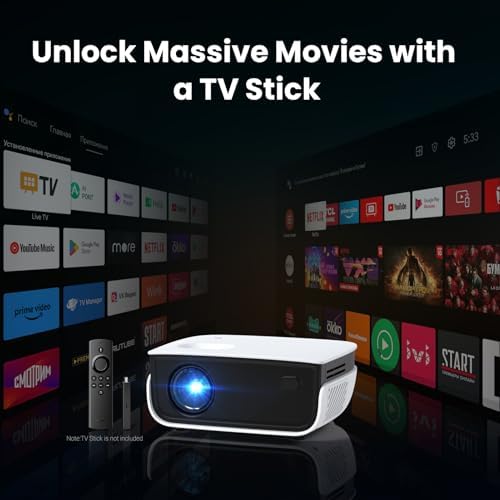 Mini Projector, NICPOW Upgrade Portable Outdoor Movie Projector, 1080P and 200" Supported Small Projector Compatible with TV Stick, Phone, PS5, HDMI, USB for Home, Bedroom, Gaming, Outdoor Use - Image 5