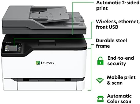 Lexmark MC3326i Color All-in-One Printer with Touchscreen, Office Color Printer Scanner Copier All in One Laser, Mobile Ready, Duplex Printing & CarbonNeutral Certified (3-Series) - Image 3