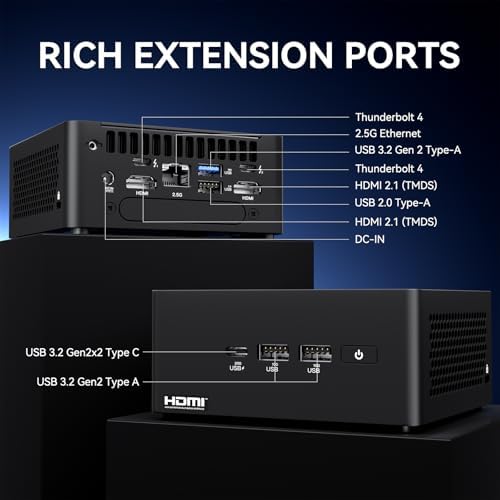 Intel NUC 14 Pro，for ASUS NUC 14 Pro NUC14RVH Revel Canyon AI Mini PC,Core Ultra 7 155H, Intel Arc GPU,AI Ready,32GB DDR5, 1TB SSD, Win 11 Pro, 8K/4K Quad Display/BT 5.3/WiFi 6E/Thunderbolt 4 - Image 4