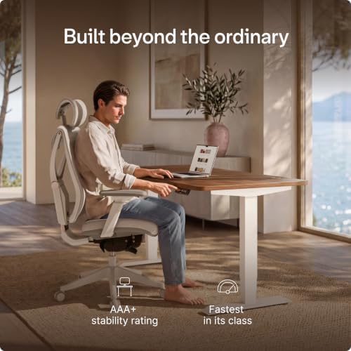 Desktronic HomePro Standing Desk 60x30 — Made in Europe, Ergonomic Sit Stand Home Office Desk, Electric Height Adjustable, Dual Motor, USB & USB-C Charging, Wobble-Free, Touchscreen, 3 Memory Presets - Image 2