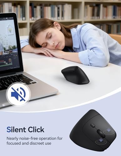 TECKNET Wireless Vertical Mouse, 2.4G+2*BT Rechargeable Bluetooth Mice - Image 5