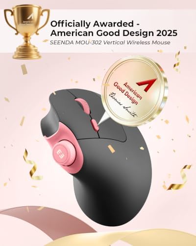 seenda MOU-302 Wireless Bluetooth Ergonomic Vertical Mouse with Volume Knob - Image 4