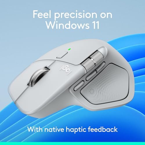Logitech MX Master 4 Ergonomic Wireless Mouse with Haptics - Pale Gray - Image 3