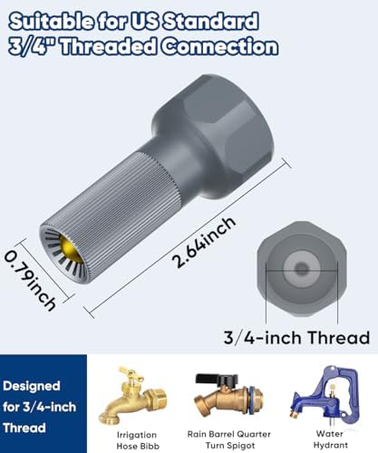 3/4-Inch Thread Faucet Freeze Protection Valve, Freeze Proof Faucet Cover for Outdoors, Winter Frost Proof Auto Temperature Control for Garden, Lawn & Yard Spigot, GRY, 4pcs - Image 2