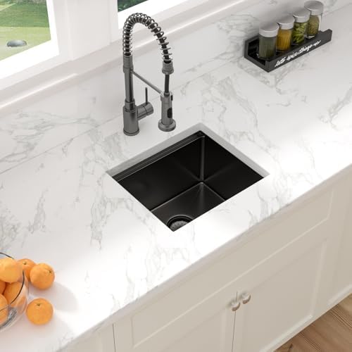 Sarlai 17 Black Undermount Bar Sink 17 x 15 Inch Workstation Bar Prep Sink - Image 4