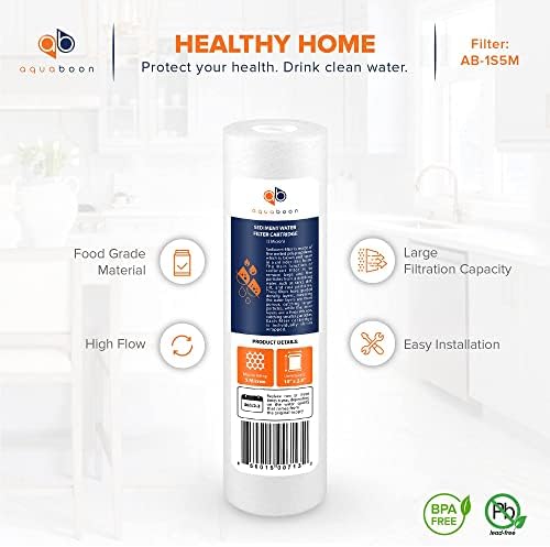 Aquaboon 5 Micron 10 x 2.5 Sediment Water Filter Replacement - 50 Pack - Image 4